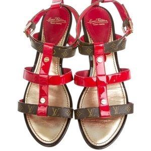 Authentic Louis Vuitton strapped gladiator sandals size 36.5 (6W)